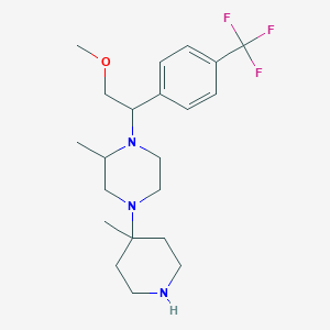 molecular formula C21H32F3N3O B12276965 (S)-1-[(R)-2-Methoxy-1-(4-trifluoromethyl-phenyl)-ethyl]-2-methyl-4-(4-methyl-piperidin-4-YL)-piperazine 