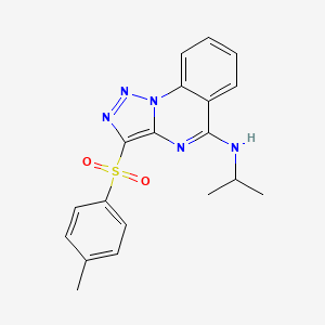 molecular formula C19H19N5O2S B12276994 3-(4-methylbenzenesulfonyl)-N-(propan-2-yl)-[1,2,3]triazolo[1,5-a]quinazolin-5-amine 