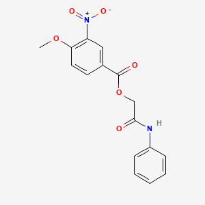 molecular formula C16H14N2O6 B1227701 4-甲氧基-3-硝基苯甲酸（2-苯氨基-2-氧代乙基）酯 