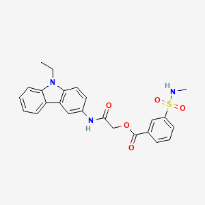 molecular formula C24H23N3O5S B1227702 3-(甲基磺酰基)苯甲酸[2-[(9-乙基-3-咔唑基)氨基]-2-氧代乙基]酯 