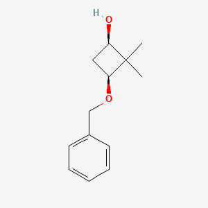 molecular formula C13H18O2 B12277034 (1R,3S)-3-(benzyloxy)-2,2-dimethylcyclobutan-1-ol 