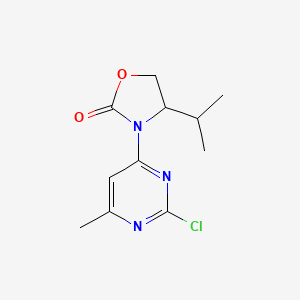 molecular formula C11H14ClN3O2 B12277076 3-(2-Chloro-6-methylpyrimidin-4-yl)-4-isopropyl-1,3-oxazolidin-2-one 