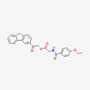 molecular formula C26H23NO5 B1227709 2-[[(4-ethoxyphenyl)-oxomethyl]amino]acetic acid [2-(9H-fluoren-3-yl)-2-oxoethyl] ester 