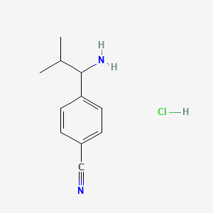 molecular formula C11H15ClN2 B12277110 4-(1-Amino-2-methylpropyl)benzonitrile;hydrochloride 