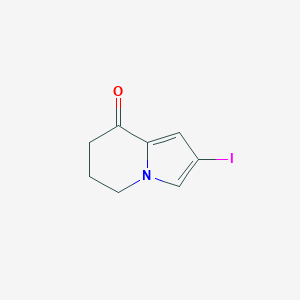 molecular formula C8H8INO B12277112 2-Iodo-6,7-dihydroindolizin-8(5H)-one 