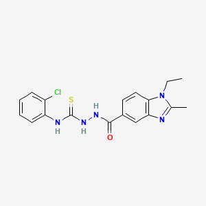 1-(2-Chlorophenyl)-3-[[(1-ethyl-2-methyl-5-benzimidazolyl)-oxomethyl]amino]thiourea