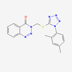 molecular formula C17H15N7OS B1227716 3-[[[1-(2,4-Dimethylphenyl)-5-tetrazolyl]thio]methyl]-1,2,3-benzotriazin-4-one 