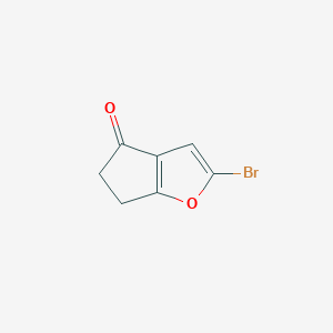 molecular formula C7H5BrO2 B12277163 2-Bromo-5,6-dihydro-4H-cyclopenta[b]furan-4-one 