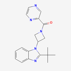 molecular formula C19H21N5O B12277175 2-tert-butyl-1-[1-(pyrazine-2-carbonyl)azetidin-3-yl]-1H-1,3-benzodiazole 