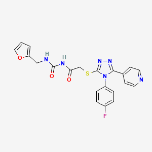 molecular formula C21H17FN6O3S B1227718 2-[[4-(4-fluorophenyl)-5-pyridin-4-yl-1,2,4-triazol-3-yl]thio]-N-[(2-furanylmethylamino)-oxomethyl]acetamide 