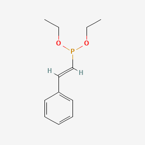 molecular formula C12H17O2P B12277213 Phosphonous acid, (2-phenylethenyl)-, diethyl ester (9CI) 