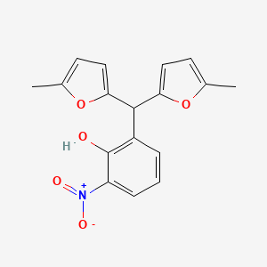 molecular formula C17H15NO5 B1227723 2-[Bis(5-methylfuran-2-yl)methyl]-6-nitrophenol CAS No. 6550-69-2