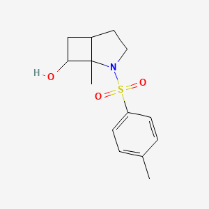 molecular formula C14H19NO3S B12277230 1-Methyl-2-(4-methylphenyl)sulfonyl-2-azabicyclo[3.2.0]heptan-7-ol 