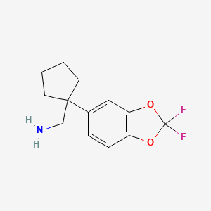 molecular formula C13H15F2NO2 B12277247 1-(2,2-Difluoro-1,3-benzodioxol-5-yl)cyclopentanemethanamine 