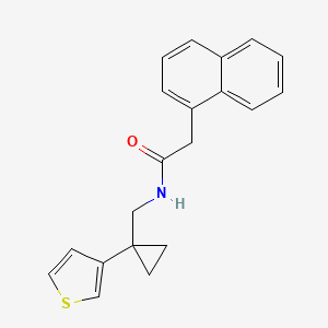 molecular formula C20H19NOS B12277252 2-(naphthalen-1-yl)-N-{[1-(thiophen-3-yl)cyclopropyl]methyl}acetamide 