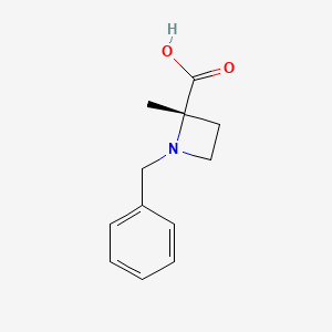 molecular formula C12H15NO2 B12277253 (2S)-1-benzyl-2-methylazetidine-2-carboxylic acid 