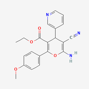 molecular formula C21H19N3O4 B1227726 6-氨基-5-氰基-2-(4-甲氧基苯基)-4-(3-吡啶基)-4H-吡喃-3-羧酸乙酯 