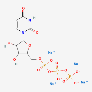 molecular formula C9H11N2Na4O15P3 B12277267 tetrasodium;[[[5-(2,4-dioxopyrimidin-1-yl)-3,4-dihydroxyoxolan-2-yl]methoxy-oxidophosphoryl]oxy-oxidophosphoryl] phosphate 