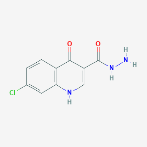 molecular formula C10H8ClN3O2 B12277279 7-Chloro-4-hydroxy-quinoline-3-carboxylic acid hydrazide 