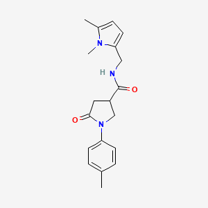 molecular formula C19H23N3O2 B1227728 N-[(1,5-dimethyl-2-pyrrolyl)methyl]-1-(4-methylphenyl)-5-oxo-3-pyrrolidinecarboxamide 
