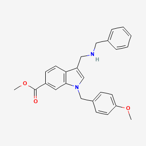 molecular formula C26H26N2O3 B12277282 Methyl 3-[(Benzylamino)methyl]-1-(4-methoxybenzyl)-1H-indole-6-carboxylate 