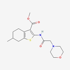 molecular formula C17H24N2O4S B1227729 6-Methyl-2-[[2-(4-morpholinyl)-1-oxoethyl]amino]-4,5,6,7-tetrahydro-1-benzothiophene-3-carboxylic acid methyl ester 