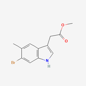 molecular formula C12H12BrNO2 B12277311 Methyl 6-Bromo-5-methylindole-3-acetate 