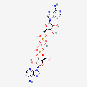 molecular formula C20H27N10O16P3 B1227733 [[(2R,3S,4R,5R)-5-(6-aminopurin-9-yl)-3,4-dihydroxyoxolan-2-yl]methoxy-hydroxyphosphoryl] [[(2R,3S,4R,5R)-5-(6-aminopurin-9-yl)-4-hydroxy-2-(hydroxymethyl)oxolan-3-yl]oxy-hydroxyphosphoryl] hydrogen phosphate CAS No. 56432-02-1