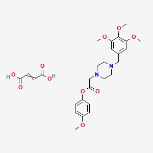 molecular formula C27H34N2O10 B1227735 But-2-enedioic acid;(4-methoxyphenyl) 2-[4-[(3,4,5-trimethoxyphenyl)methyl]piperazin-1-yl]acetate 