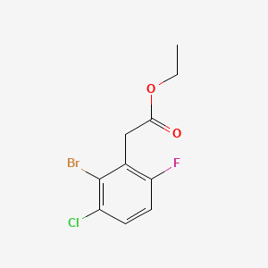 molecular formula C10H9BrClFO2 B12277397 Benzeneacetic acid, 2-bromo-3-chloro-6-fluoro-, ethyl ester 