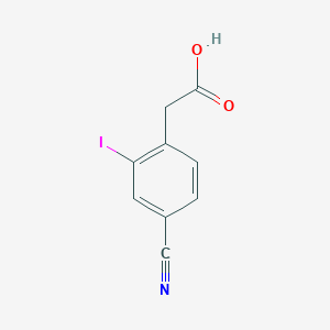 molecular formula C9H6INO2 B12277405 2-(4-Cyano-2-iodophenyl)acetic acid 