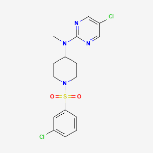 molecular formula C16H18Cl2N4O2S B12277414 5-chloro-N-[1-(3-chlorobenzenesulfonyl)piperidin-4-yl]-N-methylpyrimidin-2-amine 