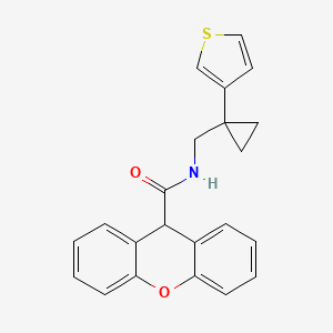 molecular formula C22H19NO2S B12277441 N-{[1-(thiophen-3-yl)cyclopropyl]methyl}-9H-xanthene-9-carboxamide 