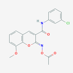 molecular formula C19H15ClN2O5 B12277448 (2Z)-2-[(acetyloxy)imino]-N-(3-chlorophenyl)-8-methoxy-2H-chromene-3-carboxamide 