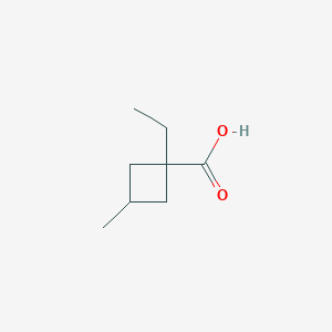 molecular formula C8H14O2 B12277462 1-Ethyl-3-methylcyclobutane-1-carboxylic acid 