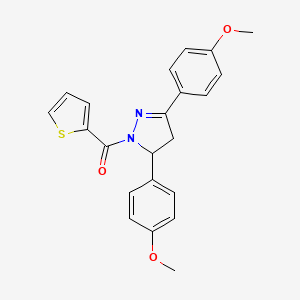 molecular formula C22H20N2O3S B12277473 [3,5-Bis(4-methoxyphenyl)-3,4-dihydropyrazol-2-yl]-thiophen-2-ylmethanone 