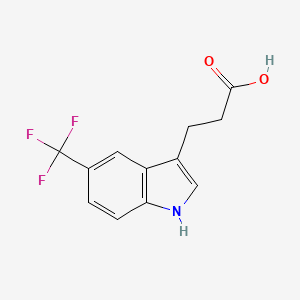 molecular formula C12H10F3NO2 B12277485 3-[5-(Trifluoromethyl)-3-indolyl]propanoic Acid 