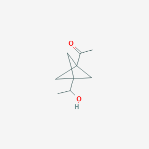 molecular formula C9H14O2 B12277531 1-[3-(1-Hydroxyethyl)bicyclo[1.1.1]pentan-1-yl]ethan-1-one CAS No. 105542-93-6