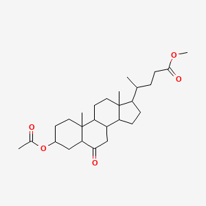 molecular formula C27H42O5 B12277533 Methyl 4-(3-acetyloxy-10,13-dimethyl-6-oxo-1,2,3,4,5,7,8,9,11,12,14,15,16,17-tetradecahydrocyclopenta[a]phenanthren-17-yl)pentanoate 