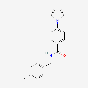 molecular formula C19H18N2O B1227762 N-[(4-methylphenyl)methyl]-4-(1-pyrrolyl)benzamide 