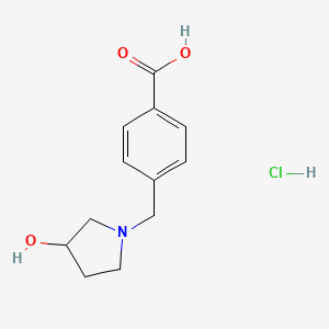 molecular formula C12H16ClNO3 B12277620 4-[(3-Hydroxypyrrolidin-1-yl)methyl]benzoic acid;hydrochloride 