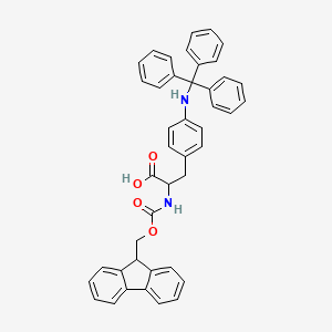 molecular formula C43H36N2O4 B12277640 Fmoc-4-Aph(Trt)-OH 