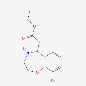 molecular formula C13H16BrNO3 B12277660 ethyl 2-(9-broMo-2,3,4,5-tetrahydrobenzo[f][1,4]oxazepin-5-yl)acetate 