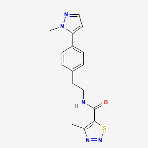 molecular formula C16H17N5OS B12277707 4-methyl-N-{2-[4-(1-methyl-1H-pyrazol-5-yl)phenyl]ethyl}-1,2,3-thiadiazole-5-carboxamide 