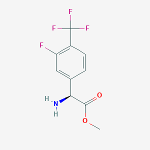 molecular formula C10H9F4NO2 B12277716 (S)-Methyl 2-amino-2-(3-fluoro-4-(trifluoromethyl)phenyl)acetate 