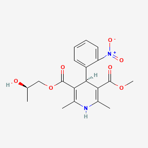 3,5-Pyridinedicarboxylic acid, 1,4-dihydro-2,6-dimethyl-4-(2-nitrophenyl)-, 2-hydroxypropyl methyl ester, (R*,S*)-(+-)-