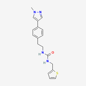 molecular formula C18H20N4OS B12277773 1-{2-[4-(1-methyl-1H-pyrazol-4-yl)phenyl]ethyl}-3-[(thiophen-2-yl)methyl]urea 