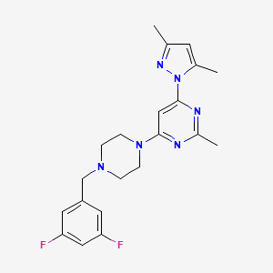 4-{4-[(3,5-difluorophenyl)methyl]piperazin-1-yl}-6-(3,5-dimethyl-1H-pyrazol-1-yl)-2-methylpyrimidine