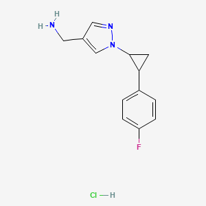 (1-(2-(4-Fluorophenyl)cyclopropyl)-1H-pyrazol-4-yl)methanamine hydrochloride