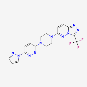 3-(1H-pyrazol-1-yl)-6-{4-[3-(trifluoromethyl)-[1,2,4]triazolo[4,3-b]pyridazin-6-yl]piperazin-1-yl}pyridazine